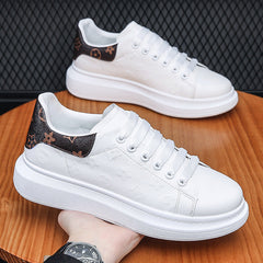 Herren-Sneakers „McQueen“ mit Plateausohle und Elevator-Sohle in Weiß