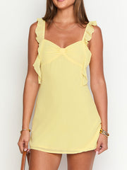 Chiffon Lace V-Neck Petite Dress Short