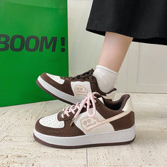 Zapatillas deportivas de otoño para hombre, bicolores, con suela gruesa y cordones, estilo Little Monster Couple