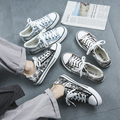 Bonitas zapatillas de lona de estilo coreano para hombre