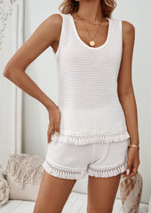 Fringe Vest Shorts Casual Suit