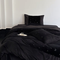 Lilou Velvet Butterfly Bedding Set - Eclipse Black