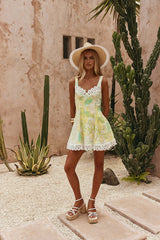 Floral Print Spaghetti Straps Dress