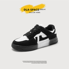 Stylish Men's Black And White Canvas Shoes