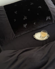 Lilou Velvet Butterfly Bedding Set - Eclipse Black