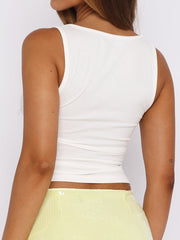 White Sleeveless Short Camisole