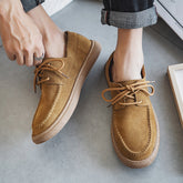 Zapatos casuales versátiles de primavera para hombre, de color sólido, hechos a mano y con costura.