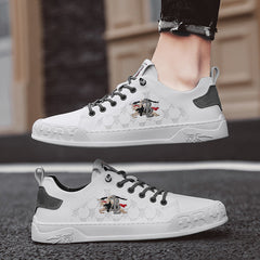 Zapatos casuales blancos de moda transpirables con suela suave para hombre