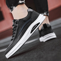 Weiße atmungsaktive trendige Mesh-Sneakers für Herren