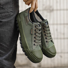 Sohle Baustelle Gelb Gummi Atmungsaktive Canvas Schuhe