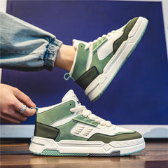 Hermosas zapatillas verdes de suela gruesa para hombre