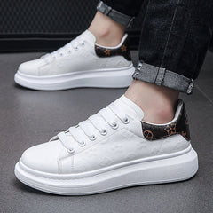 Herren-Sneakers „McQueen“ mit Plateausohle und Elevator-Sohle in Weiß