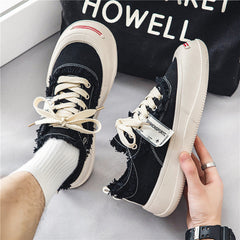 Zapatos casuales blancos con plataforma color canela para hombre, primavera y verano