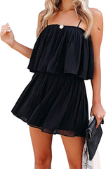 Plain Wrap Style Ruffle Cut-out Jumpsuit