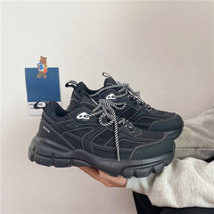 Women's & Men's And Couple Black Daddy Trendy Sneakers