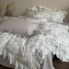 Ophelia Floral Ruffle Double Gauze Bedding Set