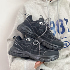 Women's & Men's And Couple Black Daddy Trendy Sneakers