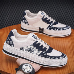Zapatillas deportivas planas de tela de moda para hombre