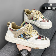 Lässige weiße flache Sommer-Sneakers für Herren