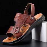 Sandalias casuales de verano de piel de vaca estilo vietnamita para hombre