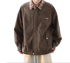 Chaqueta de patchwork con estampado de cuadros