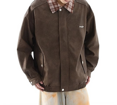 Chaqueta de patchwork con estampado de cuadros