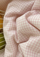 Sophia Gingham Lace Washed Cotton Bedding Set - Brown