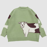 Pullover mit Kuh-Print