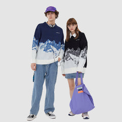 Pullover mit Schneeberg-Print