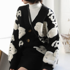 Cartoon Sheep Cardigan Sweater