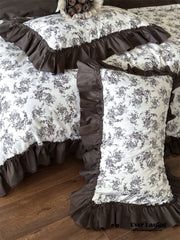 Aimé Romantic Vintage Ruffle Bedding Set - Gray