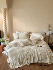 Amelie Lace Embroidered Linen Cotton Bedding Set