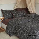 Anaya Rose French Vintage Bedding Set - Black + Brown