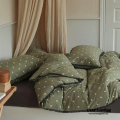 Anaya Rose French Vintage Bedding Set - Green + Brown