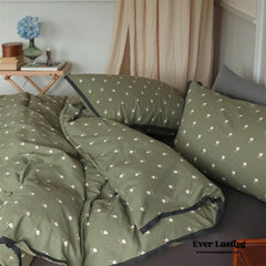 Anaya Rose French Vintage Bedding Set - Green + Brown