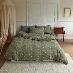 Anaya Rose French Vintage Bedding Set - Green + Brown