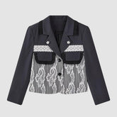 Blazer con costura de encaje