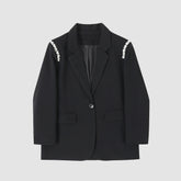 Blazer liso con diseño de hombros de diamante