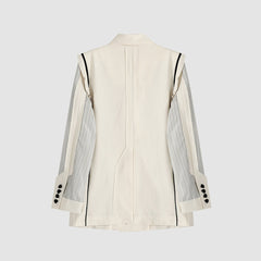 Heart Vertical Stripes Splicing Blazer