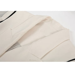 Heart Vertical Stripes Splicing Blazer