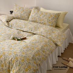 Blossom Floral Bedding Set - Cream Pink