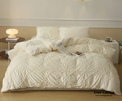 Boho Braided Velvet Bedding Set - White