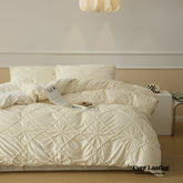Boho Braided Velvet Bedding Set - White