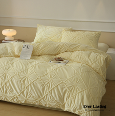 Boho Braided Velvet Bedding Set - Yellow