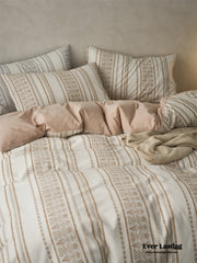 Boho Jacquard Cotton Bedding Set - Khaki Beige