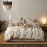 Boho Jacquard Cotton Bedding Set - Khaki Beige