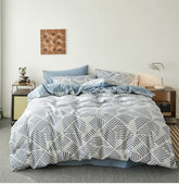 Boho Striped Bedding Set - Blue
