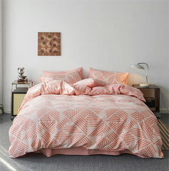 Boho Striped Bedding Set - Pink
