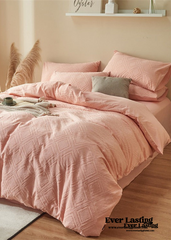 Boho Tufted Bedding Set - Pink
