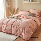 Boho Tufted Bedding Set - Pink